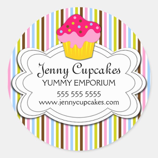 Cupcake Bakery Stickers (Front)