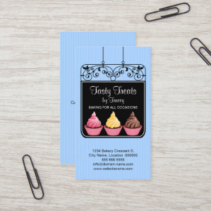 Cupcake Bakery Storefront Sign Business Card