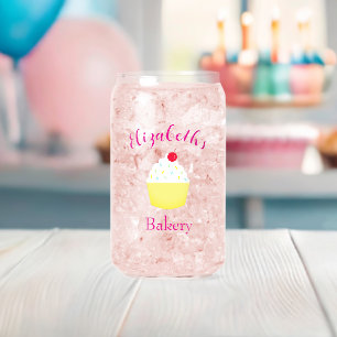 Cupcake Baking Birthday Can Glass