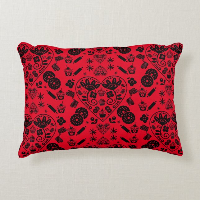 Cupcake Baking Folk Art Decorative Cushion (Front)
