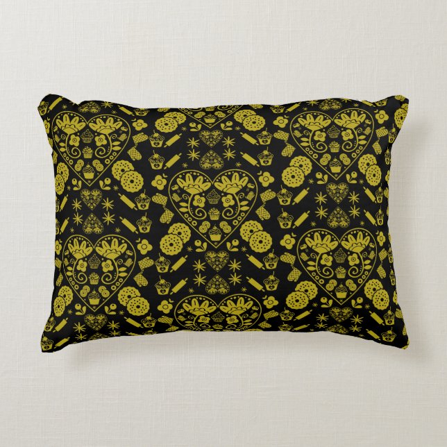 Cupcake Baking Folk Art Decorative Cushion (Front)