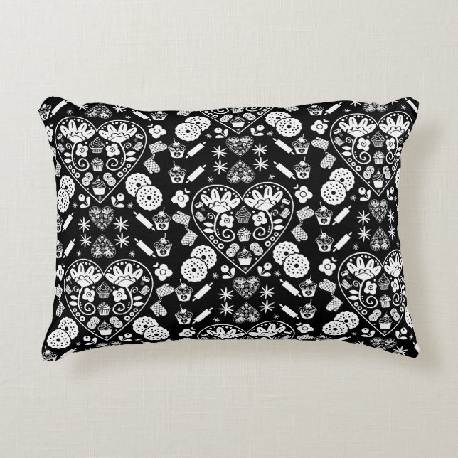 Cupcake Baking Folk Art Decorative Cushion (Front)