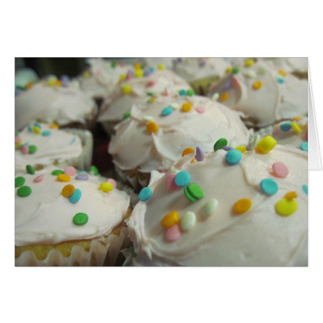 Cupcake Birthday Card or Invitation (Front Horizontal)