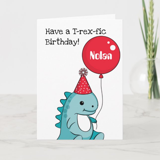 Cupcake Birthday Card with personalised name (Front)