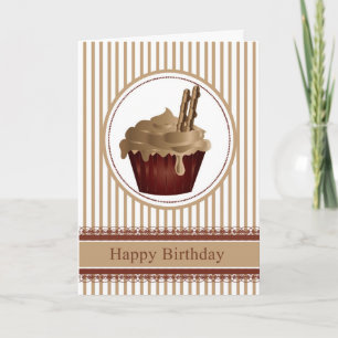 Cupcake Birthday Greeting Card - Coffee With Choco
