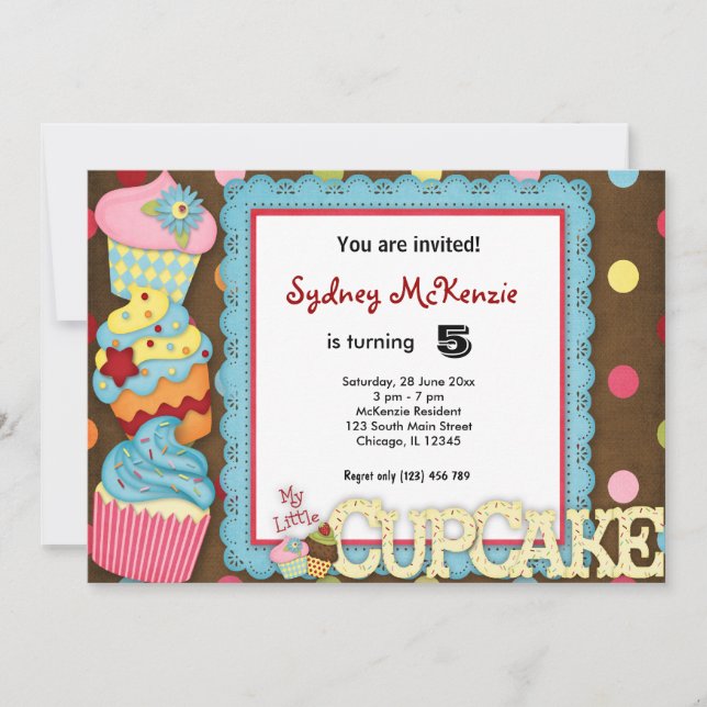 Cupcake Birthday Invitation (Front)