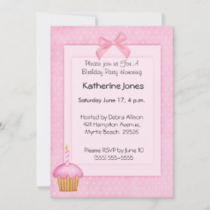 Cupcake Birthday Invitation