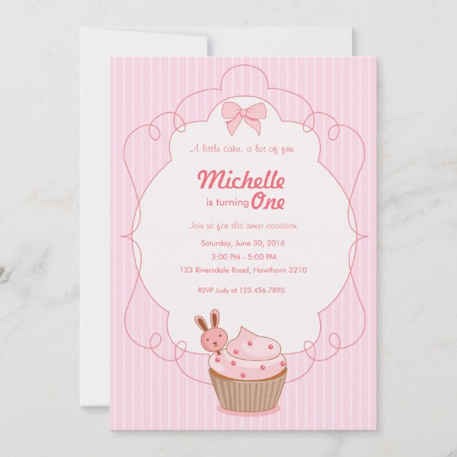 Cupcake Birthday Invitation / Cupcake Invitation (Front)