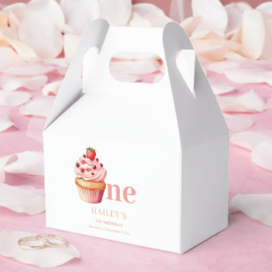 Cupcake Birthday Invitation,  Girls 1st Birthday Favour Box
