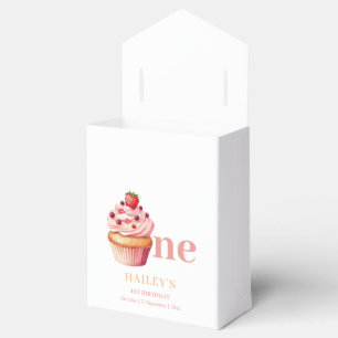Cupcake Birthday Invitation,  Girls 1st Birthday Favour Box