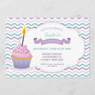 Cupcake Birthday Invitation - V1