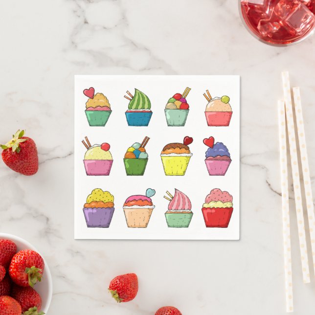 Cupcake Birthday Napkin (Insitu)
