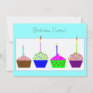 Cupcake Birthday Party Invitation