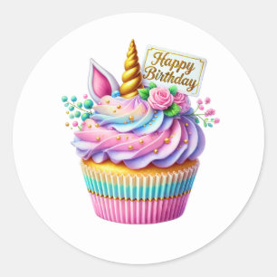 Cupcake Birthday Stickers