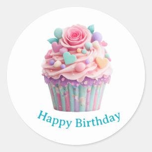 Cupcake Birthday Stickers