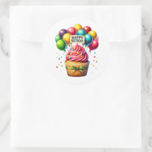 Cupcake Birthday Stickers