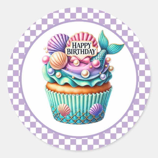 Cupcake Birthday Stickers (Front)