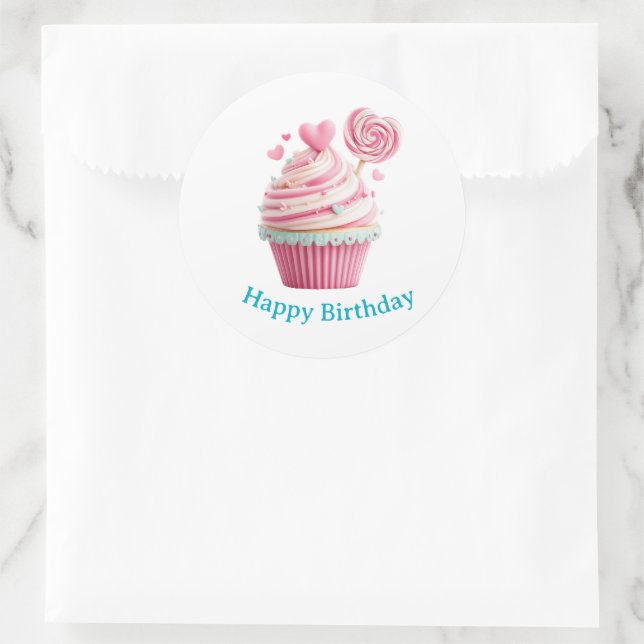 Cupcake Birthday Stickers (Bag)