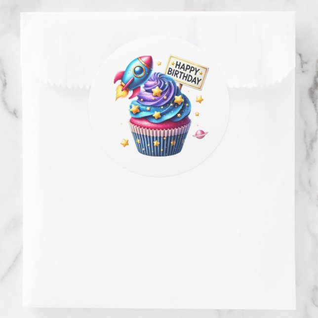 Cupcake Birthday Stickers (Bag)