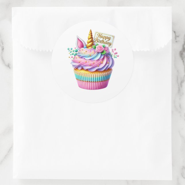 Cupcake Birthday Stickers (Bag)