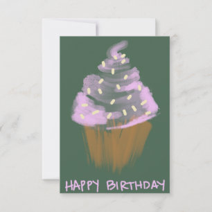 Cupcake birthday wish card