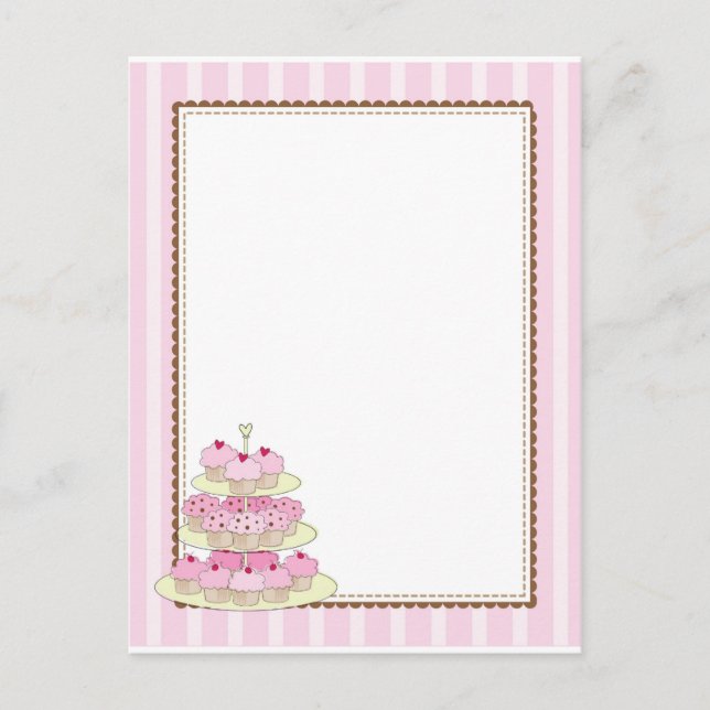 Cupcake Border Yellow Postcard (Front)