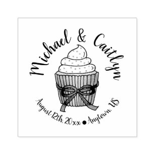 Cupcake Bridal Shower Wedding Engagement Party Rubber Stamp