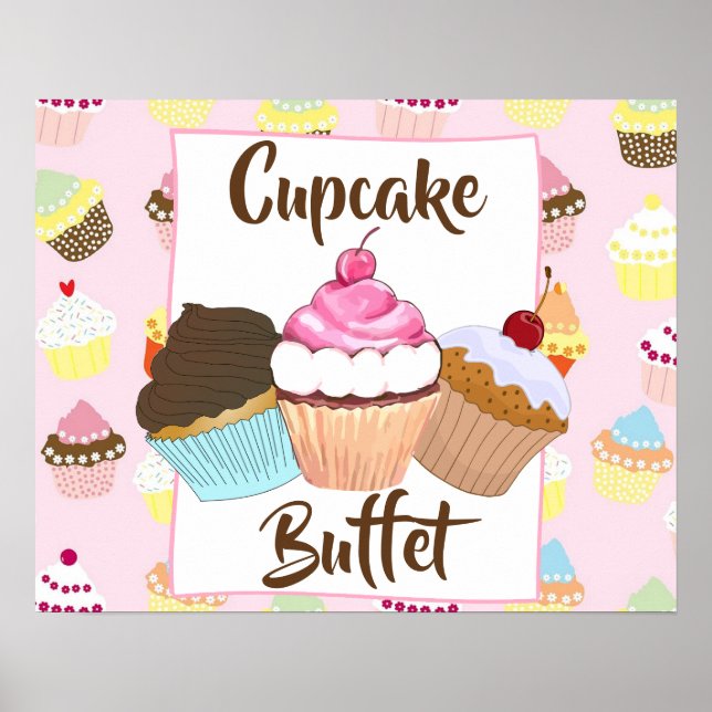 Cupcake Buffet Party Sign (Front)