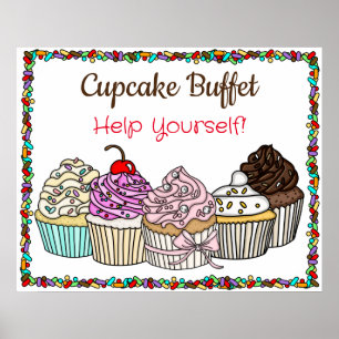 Cupcake Buffet  Wedding or Baby Shower Sign