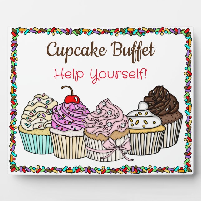 Cupcake Buffet| Wedding or Baby Shower Sign Plaque (Front)