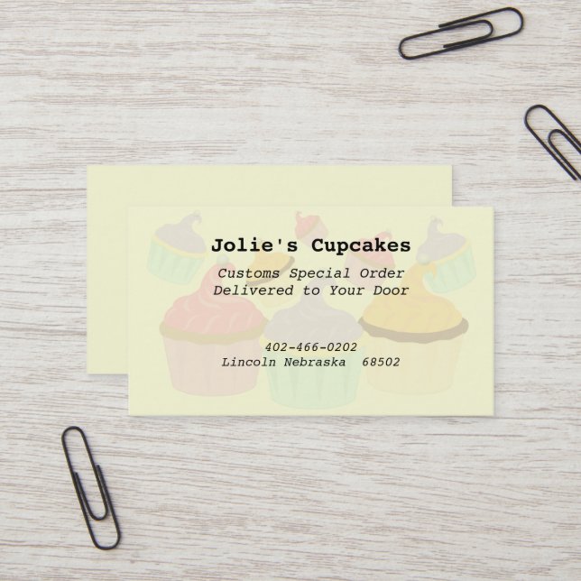 Cupcake Business - Business Card (Front/Back In Situ)