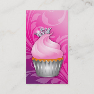 Cupcake Business Card Crown Classy Pink Purple