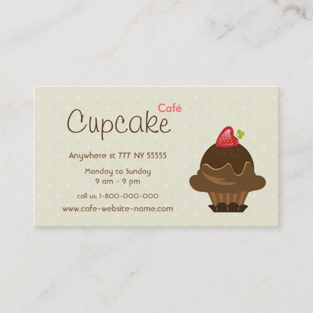 Cupcake Cafe Business Card (Front)