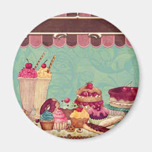 Cupcake Cake Party Sign Banner Magnet