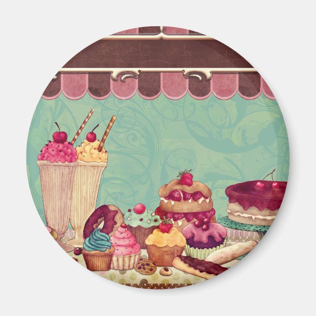 Cupcake Cake Party Sign Banner Magnet (Front)