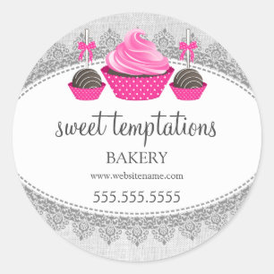 Cupcake Cake Pops Bakery Packaging Classic Round Sticker