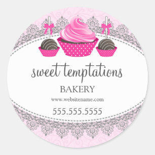 Cupcake Cake Pops Bakery Packaging Classic Round Sticker