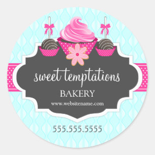 Cupcake Cake Pops Cookie Bakery Packaging Classic Round Sticker
