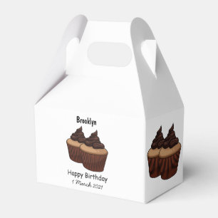 Cupcake cartoon illustration favour box