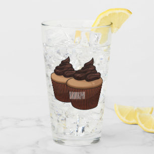 Cupcake cartoon illustration glass