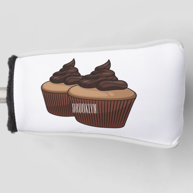 Cupcake cartoon illustration golf head cover (Front)