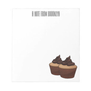 Cupcake cartoon illustration  notepad