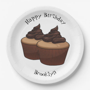 Cupcake cartoon illustration paper plate