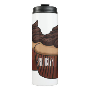Cupcake cartoon illustration thermal tumbler
