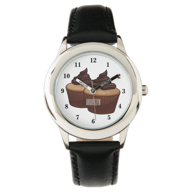 Cupcake cartoon illustration watch (Front)