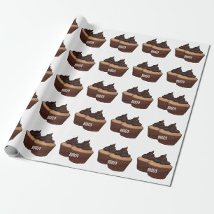 Cupcake cartoon illustration wrapping paper
