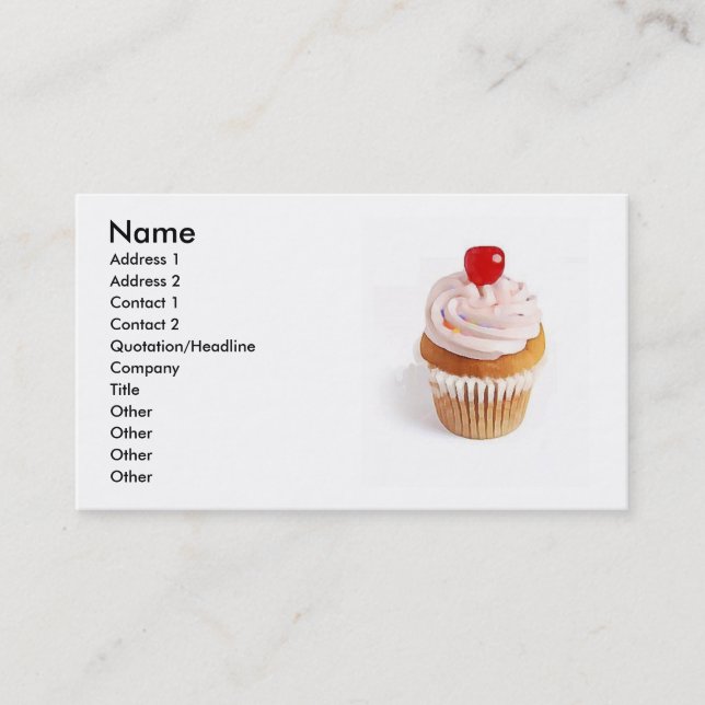 Cupcake Cherry Business Card (Front)