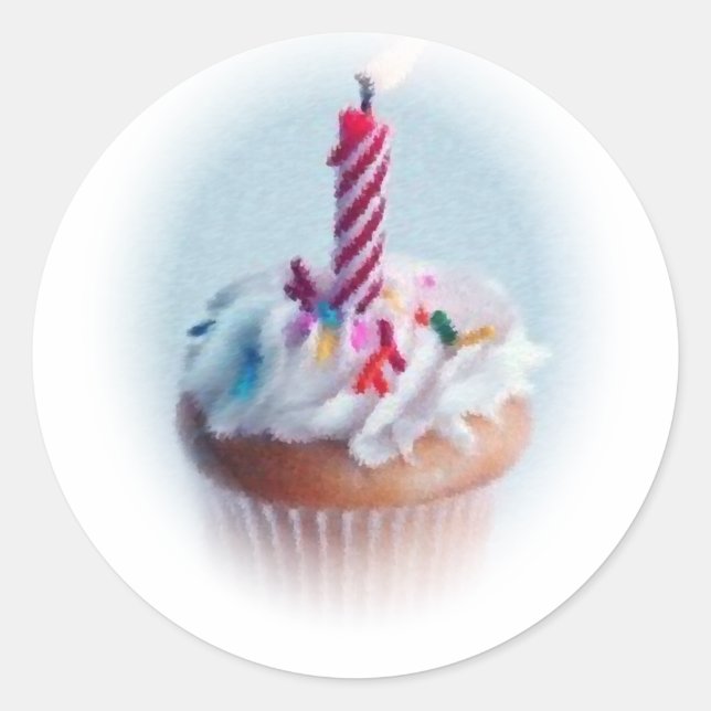 Cupcake Classic Round Sticker (Front)