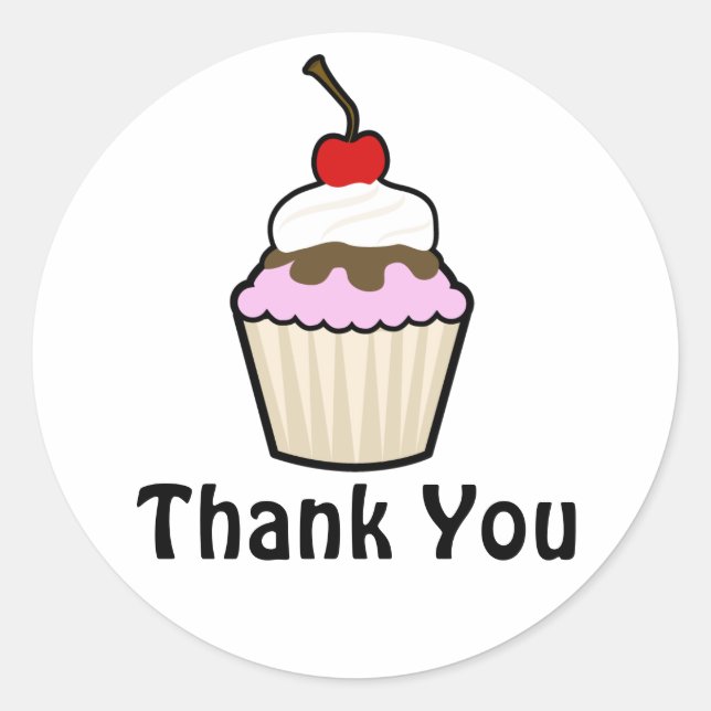 Cupcake Classic Round Sticker (Front)