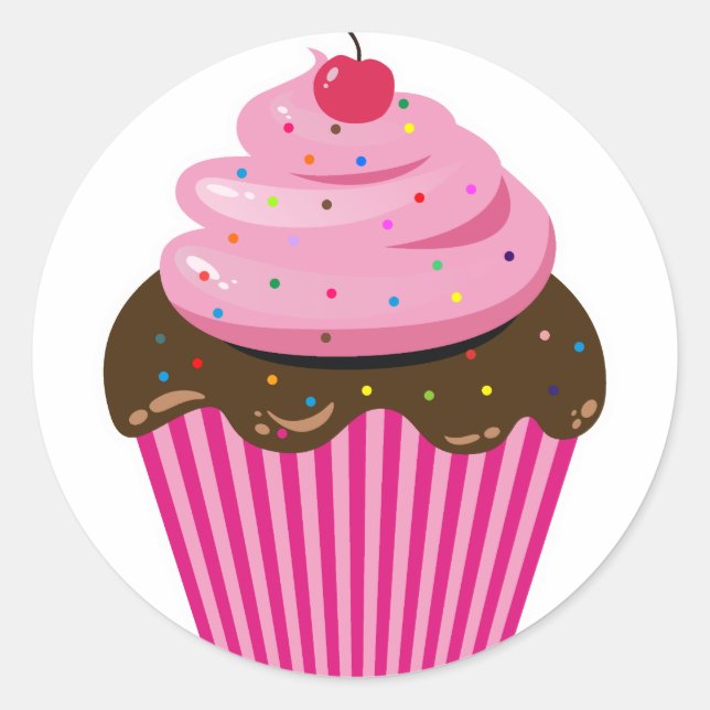 Cupcake Classic Round Sticker (Front)